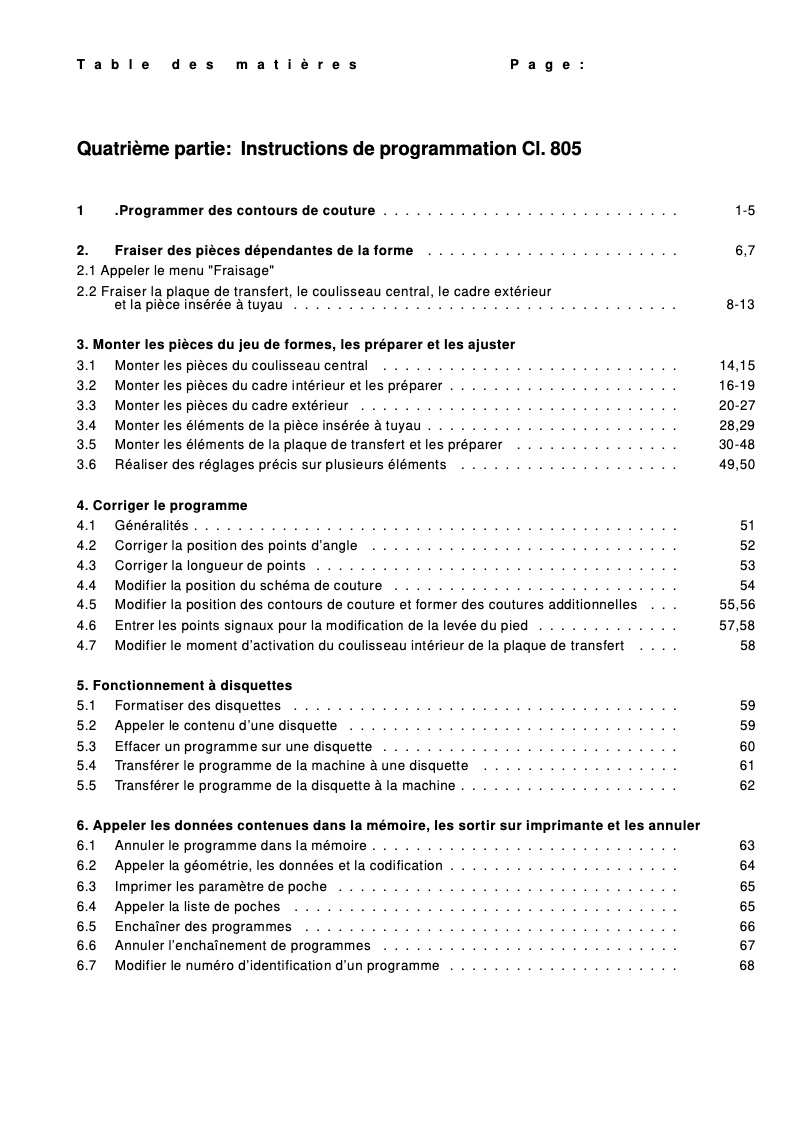 Page n°1 - Guide d'installation Dürkopp Adler 805
