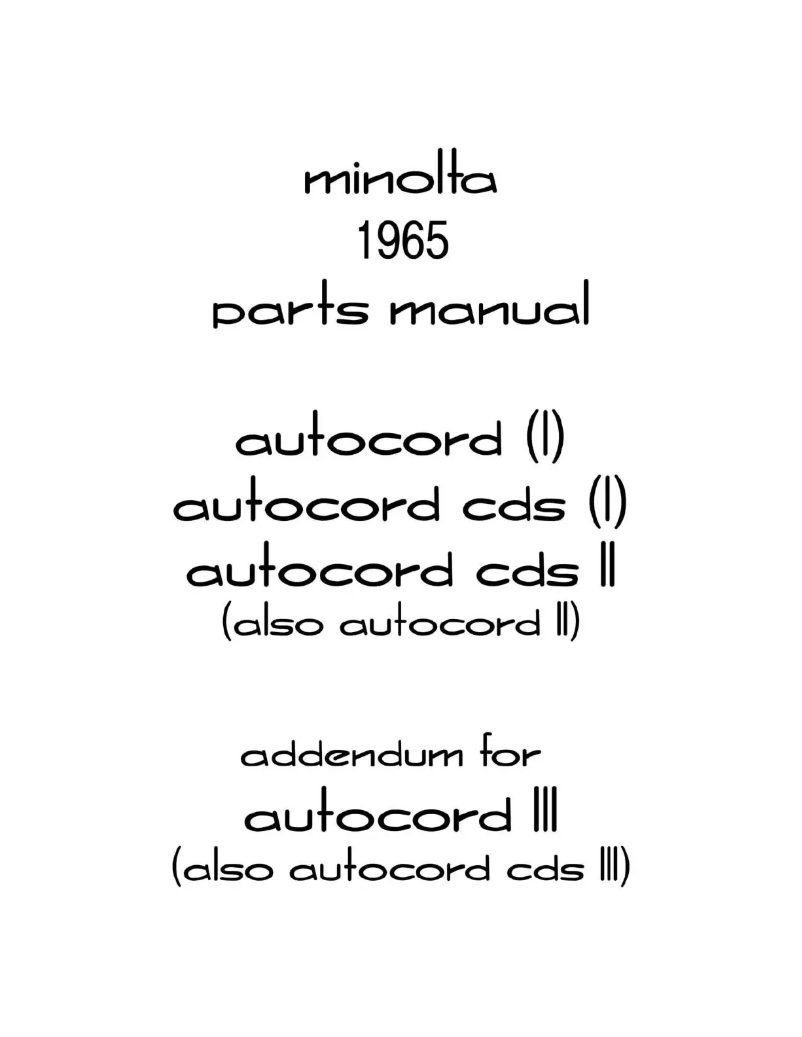 Page n°1 - Manuel utilisateur Konica Minolta Autocord CDS
