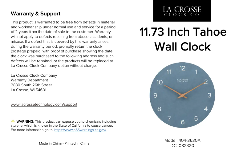 Page 1 de la notice Manuel utilisateur La Crosse Technology 404-3630A