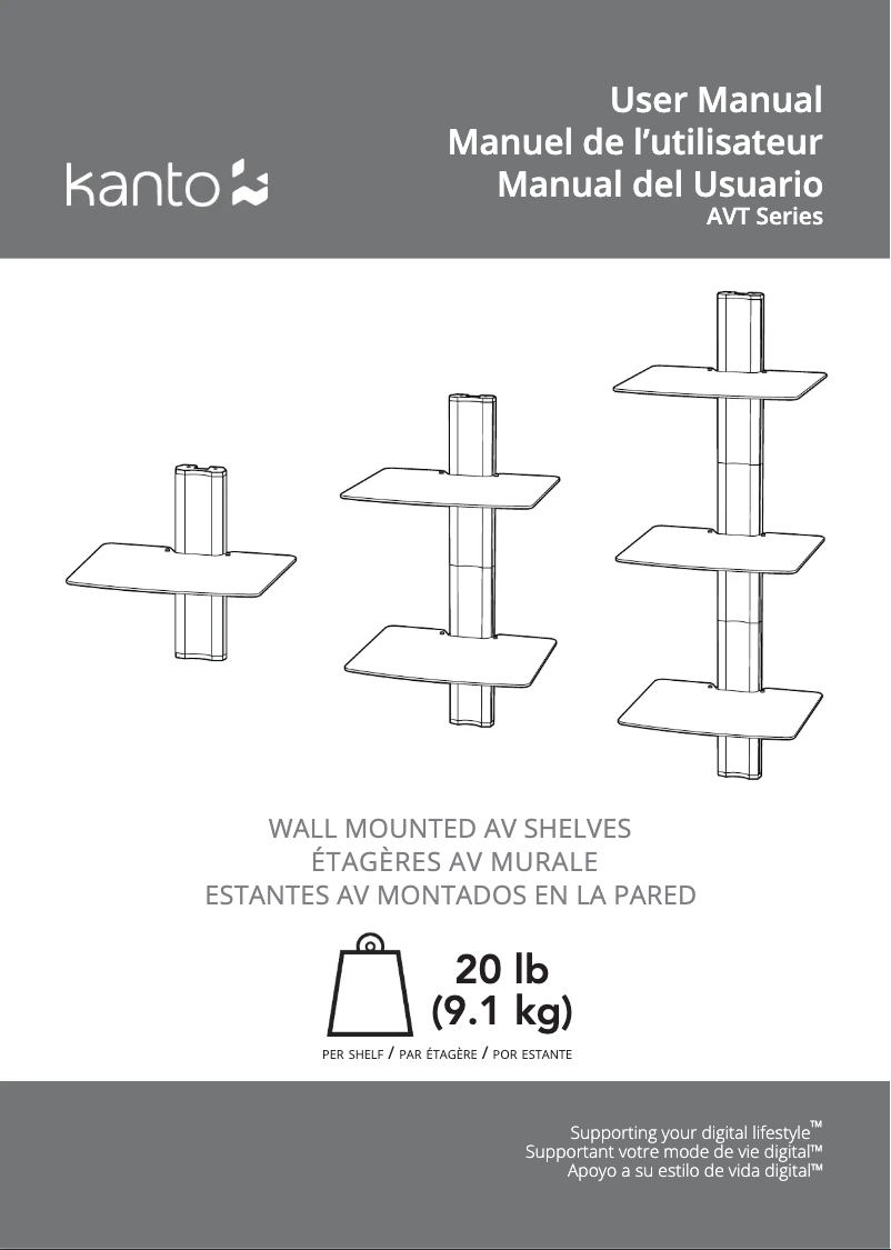 Page 1 de la notice Manuel utilisateur Kanto AVT1