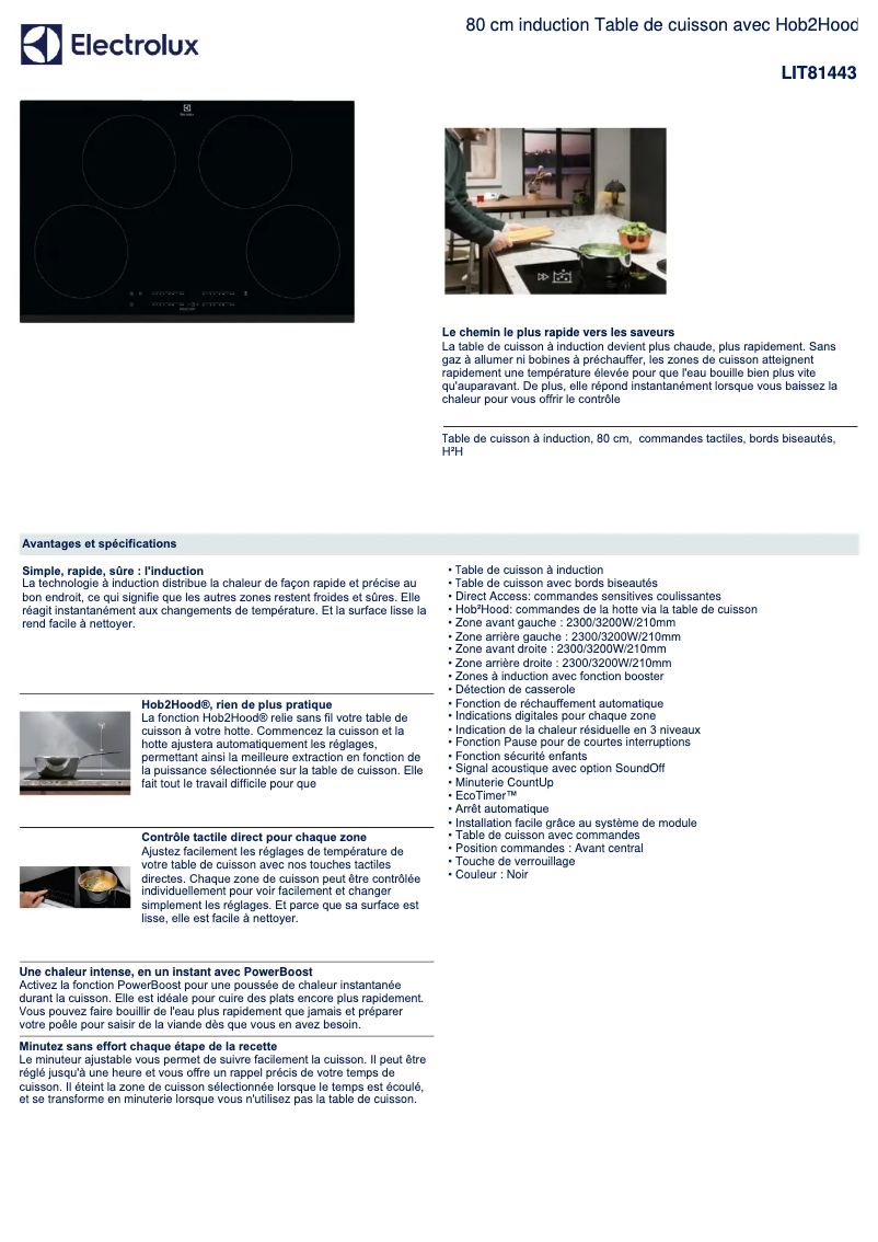 Page n°1 - Fiche technique Electrolux LIT81443