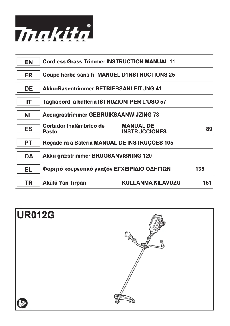 Page 1 de la notice Manuel utilisateur Makita UR012G