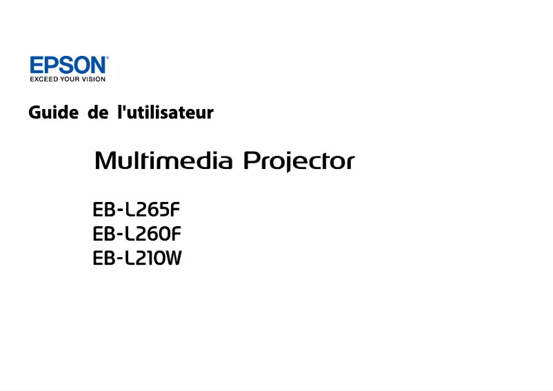 Page n°1 - Manuel utilisateur Epson EB-L210W