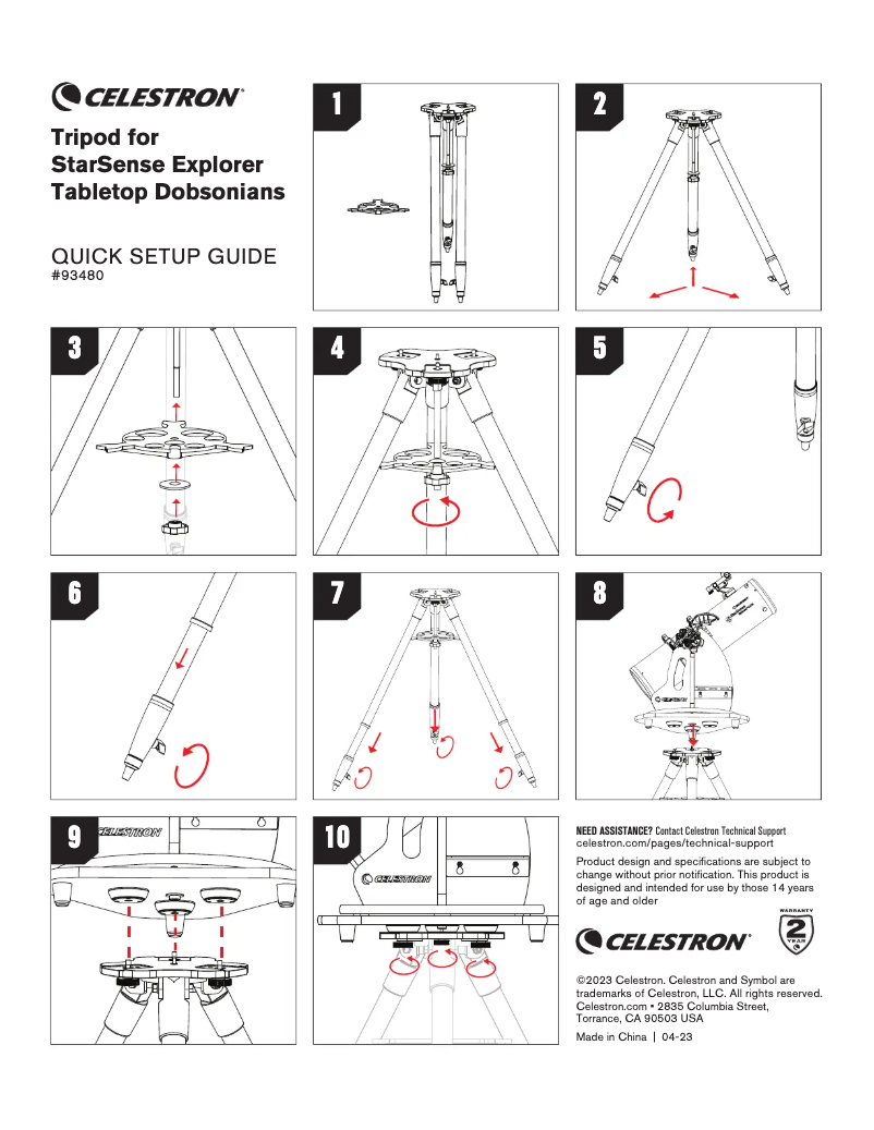 Page 1 de la notice Guide de démarrage rapide Celestron 93480