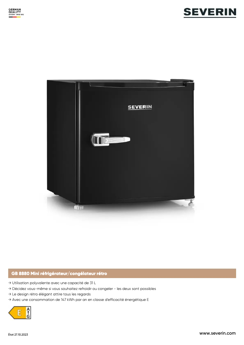 Image de la première page du manuel de l'appareil GB 8880