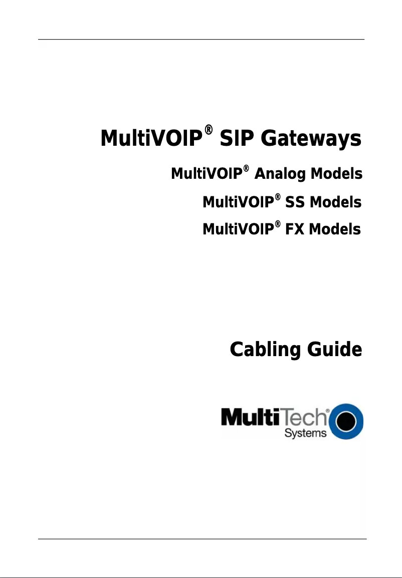 Page n°1 - Manuel utilisateur Multitech MVP210-FX