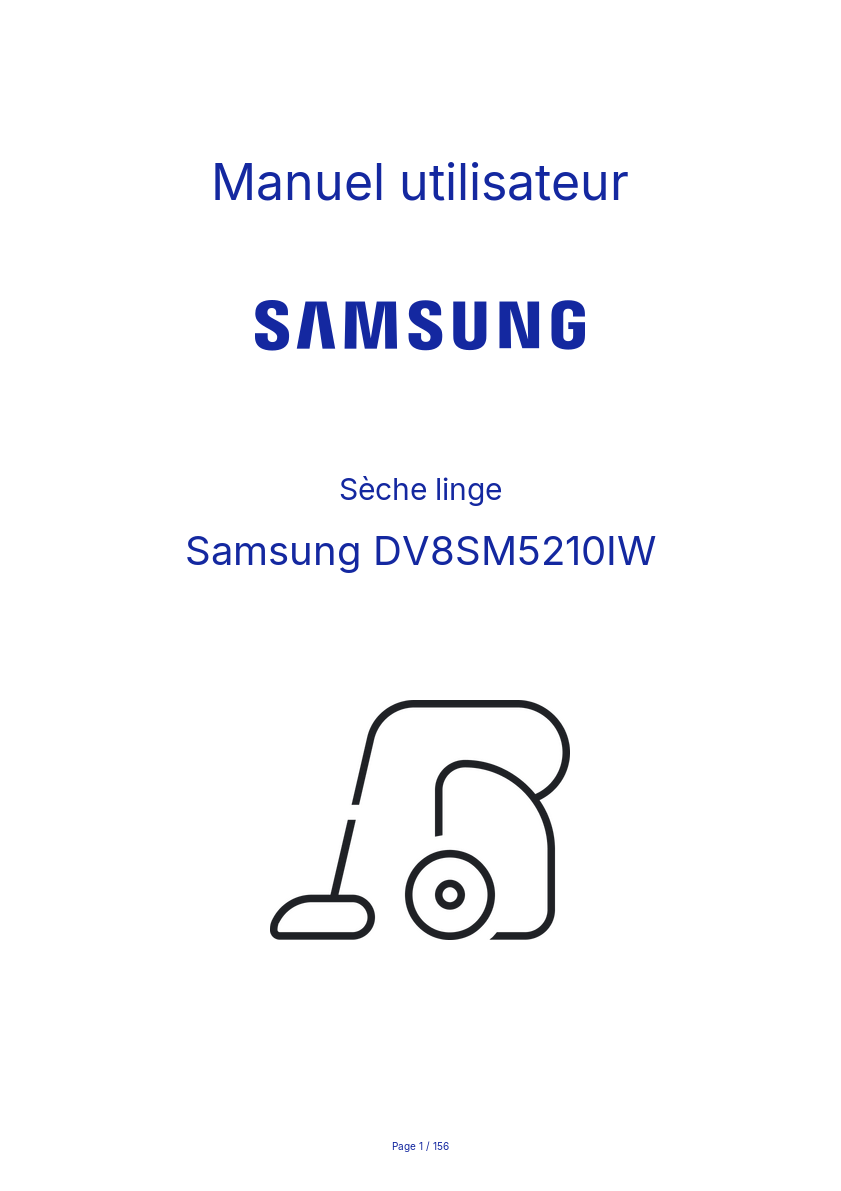 Page n°1 - Manuel utilisateur Samsung DV8SM5210IW