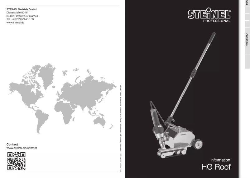 Página 1 del manual Manual de usuario Steinel HG Roof Two