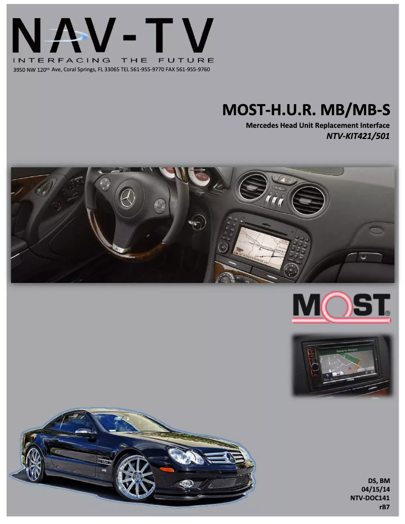 Image de la première page du manuel de l'appareil MOST-H.U.R. MB NTV-KIT421