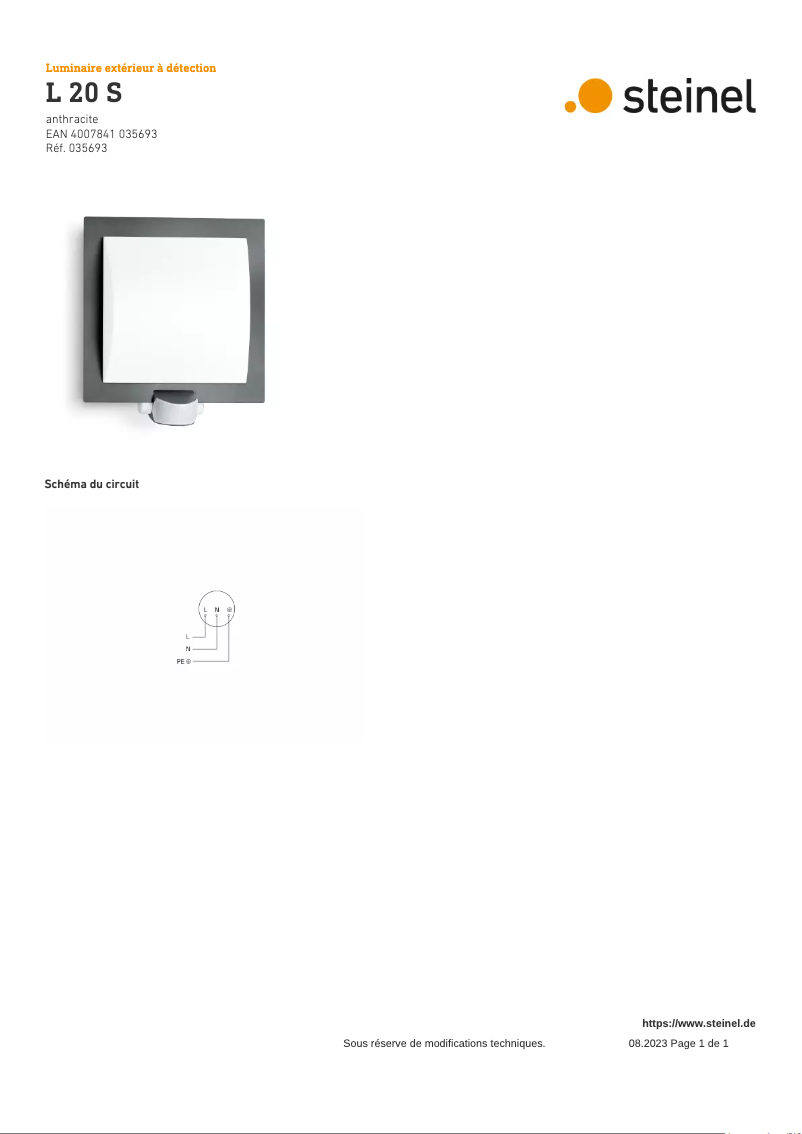 Imagen de la primera página del manual del dispositivo L 20 S