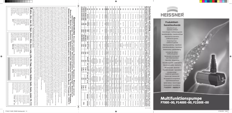 Page 1 de la notice Manuel utilisateur Heissner P1400E-00