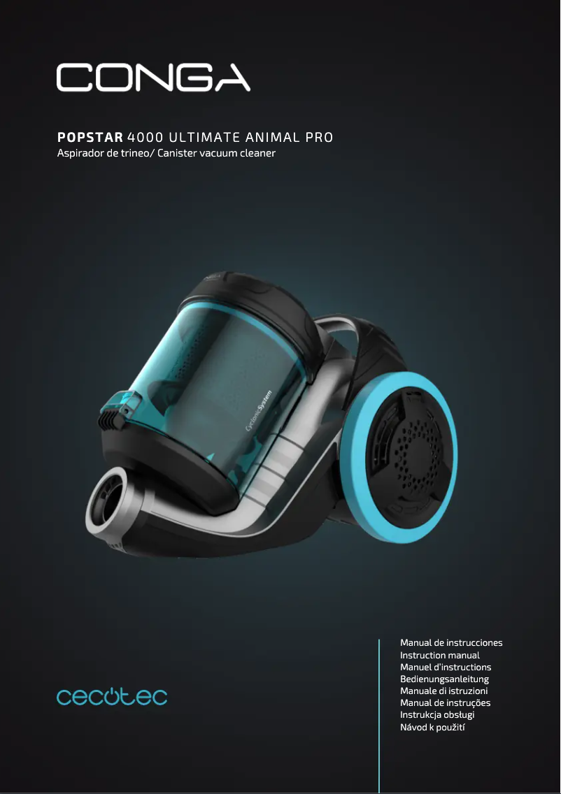 Página 1 del manual Manual de usuario Cecotec Conga PopStar 4000 Ultimate Animal Pro