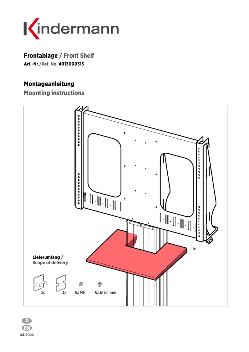 Page 1 de la notice Manuel utilisateur Kindermann  4013000313