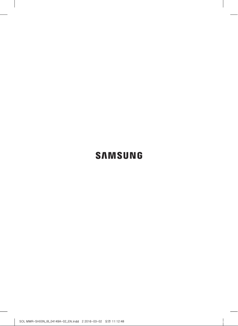 Page 1 de la notice Manuel utilisateur Samsung MWR-SH00