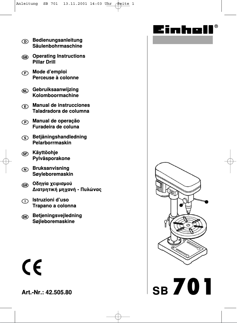 Image de la première page du manuel de l'appareil SB 701