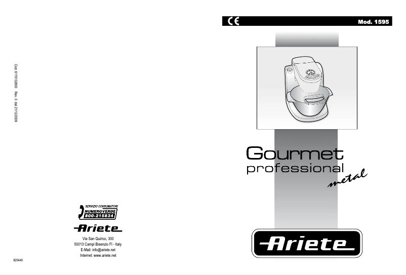 Image de la première page du manuel de l'appareil Gourmet Professional 1595