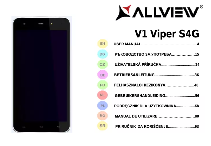 Page n°1 - Manuel utilisateur Allview V1 Viper S4G