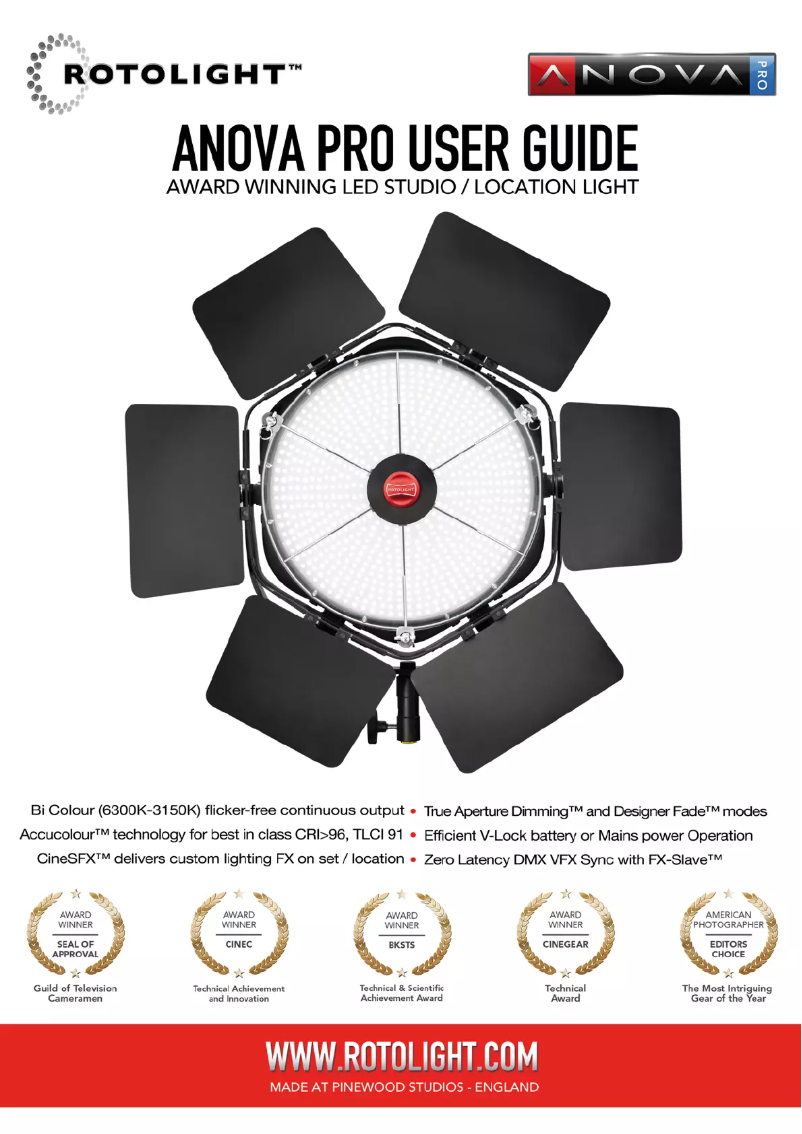 Page n°1 - Manuel utilisateur Rotolight Anova Pro 56K-S