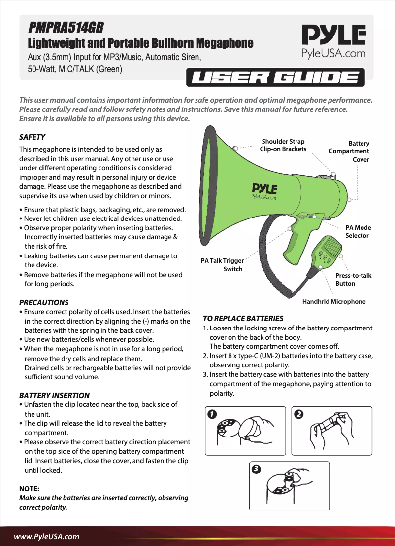 Imagen de la primera página del manual del dispositivo PMPRA514GR