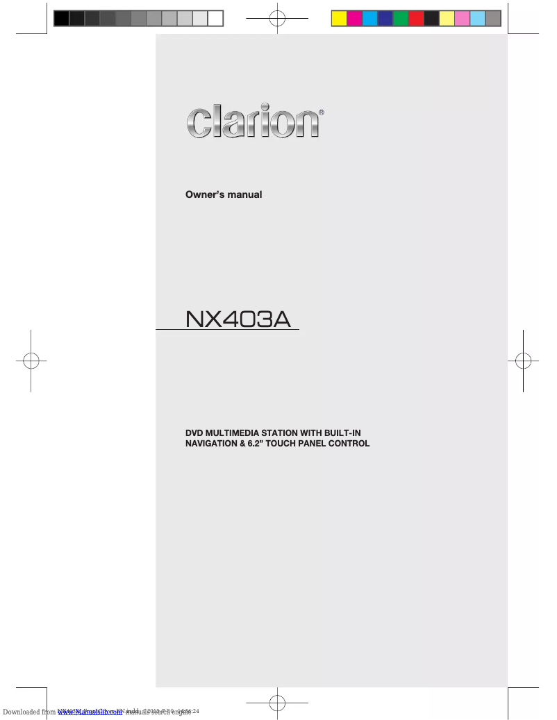Page 1 de la notice Manuel utilisateur Clarion NX403A