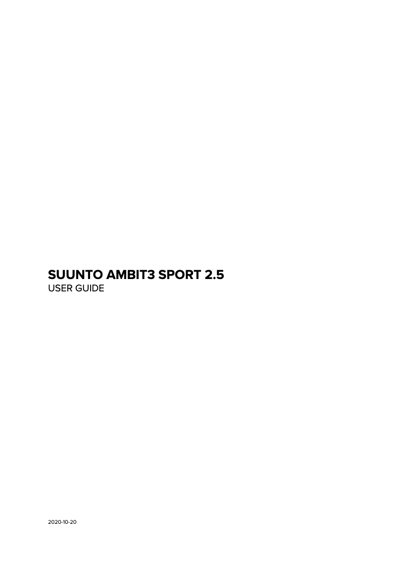 Page 1 de la notice Manuel utilisateur Suunto Ambit3 Sport
