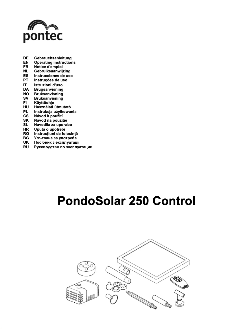 Page n°1 - Manuel utilisateur Pontec PondoSolar 250 Control