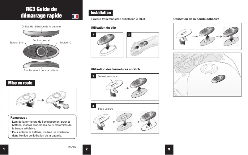 Image de la première page du manuel de l'appareil RC3