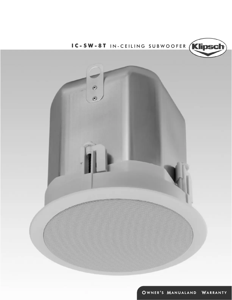 Page 1 de la notice Manuel utilisateur Klipsch IC-SW-8T 2