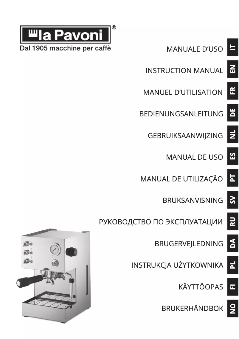 Page n°1 - Manuel utilisateur la Pavoni LPMGCM01EU