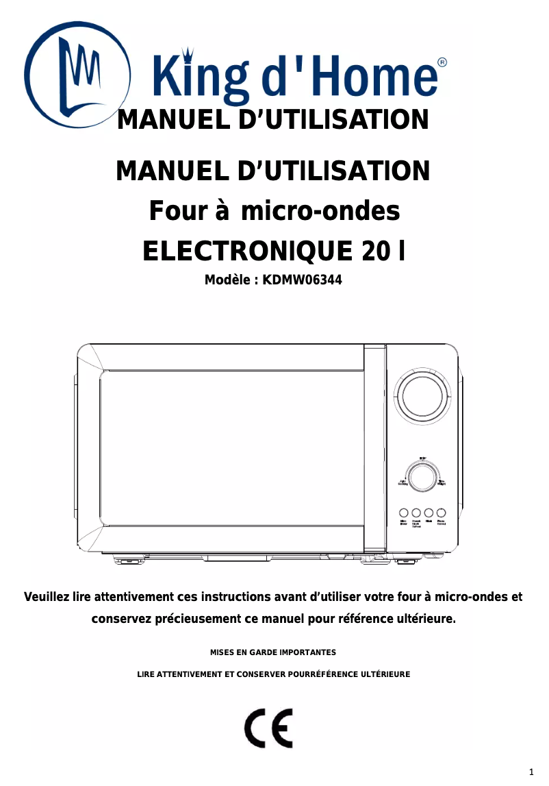 Image de la première page du manuel de l'appareil KDMW06344