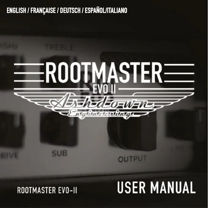 Page 1 de la notice Manuel utilisateur Ashdown Engineering Rootmaster EVO-II