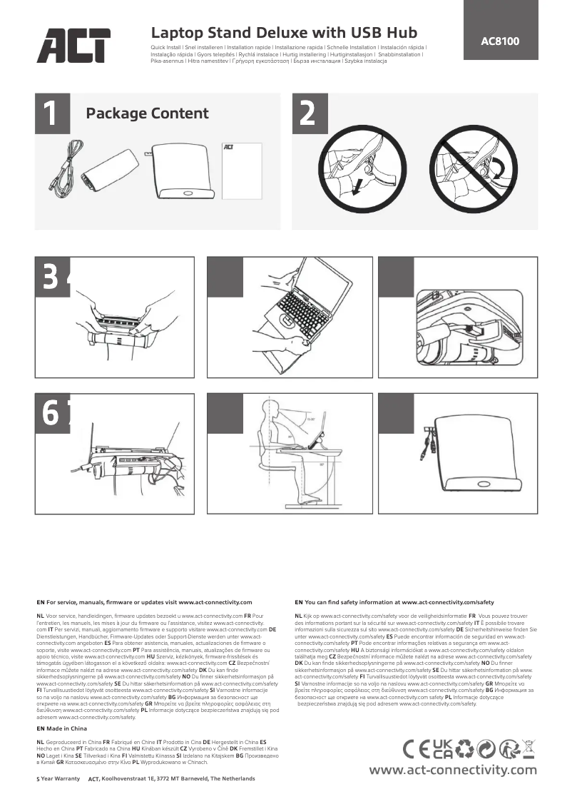 Page 1 de la notice Manuel utilisateur ACT AC8100