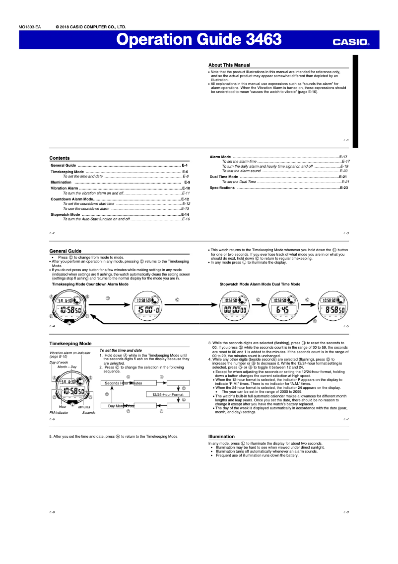 Page 1 de la notice Manuel utilisateur Casio Collection TRT-110H-2AVEF