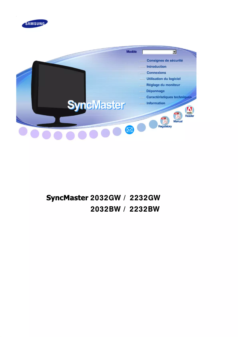 Page 1 de la notice Manuel utilisateur Samsung SyncMaster 2232GW