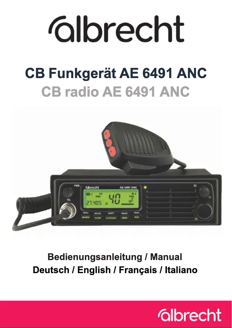 Página 1 del manual Manual de usuario Albrecht AE 6491 NRC