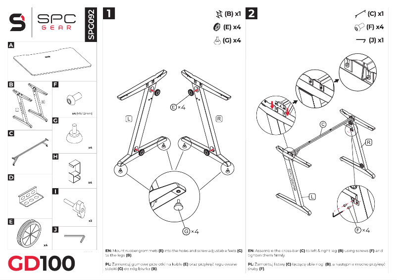 Page n°1 - Manuel utilisateur SPC GD100