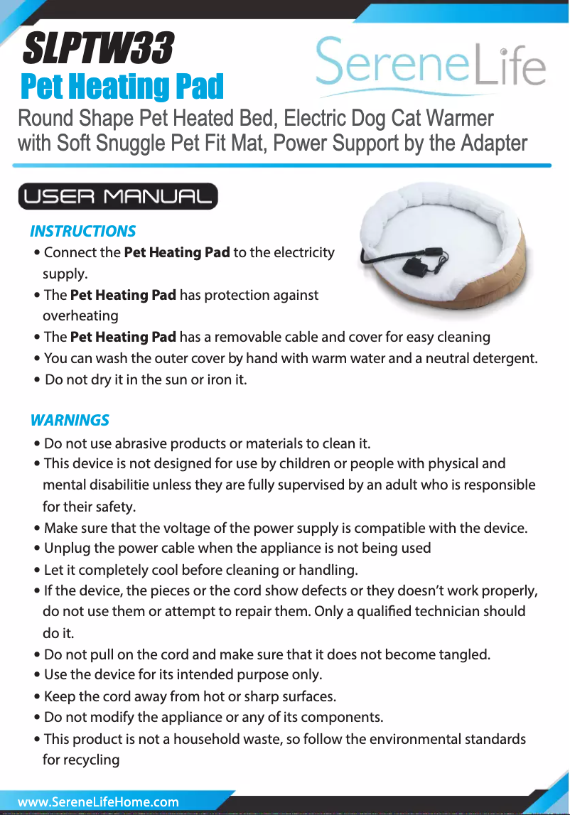 Image de la première page du manuel de l'appareil SLPTW33