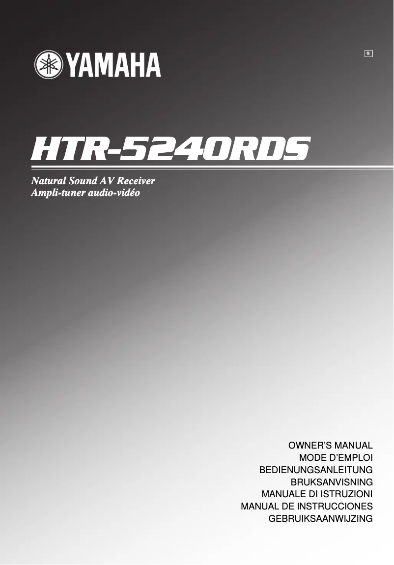 Page n°1 - Manuel utilisateur Yamaha HTR-5240RDS