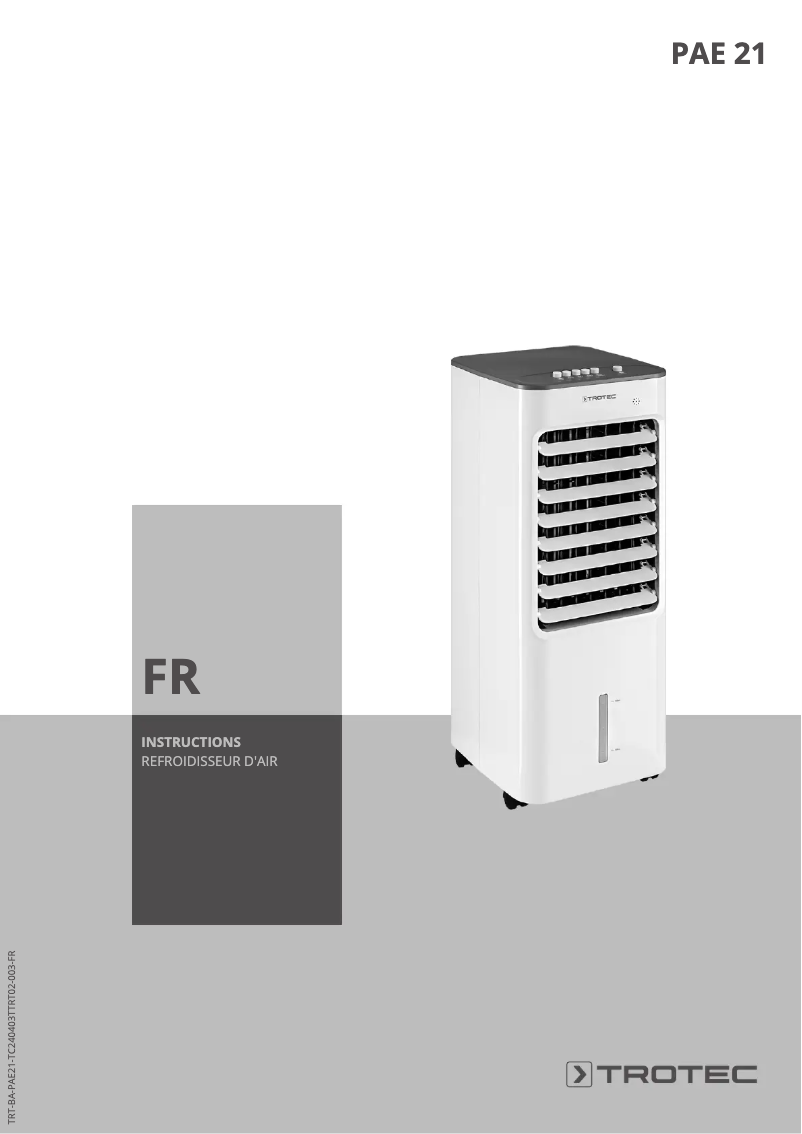 Página 1 del manual Manual de usuario Trotec PAE 21