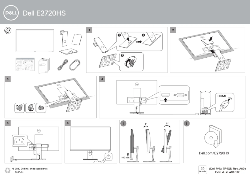 Page 1 de la notice Manuel utilisateur Dell E Series E2720HS