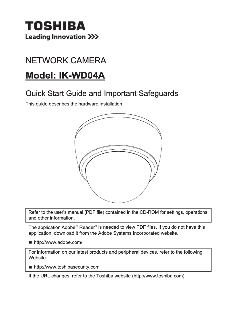 Page n°1 - Manuel utilisateur Toshiba IK-WD04A