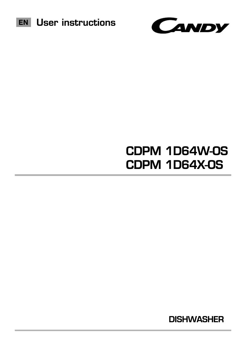 Page 1 de la notice Manuel utilisateur Candy CDPM 1D64W-OS