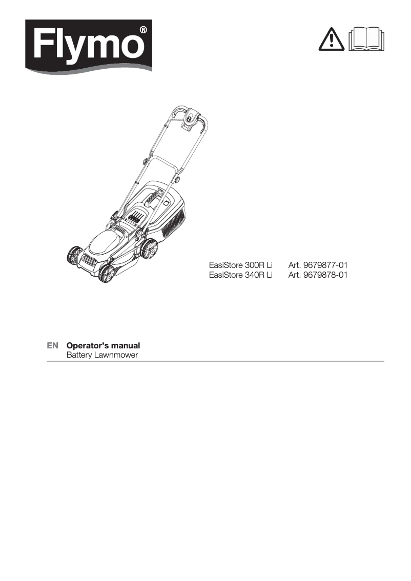 Page 1 de la notice Manuel utilisateur Flymo SimpliStore 340R Li