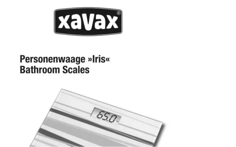 Page n°1 - Manuel utilisateur Xavax Iris