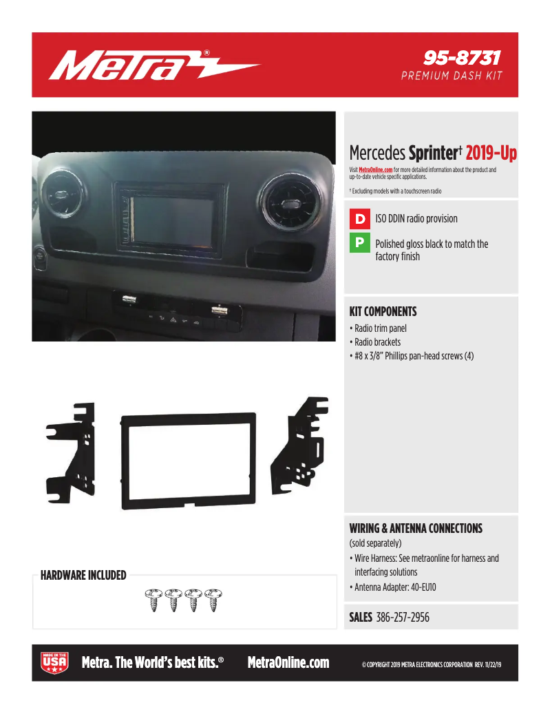 Page n°1 - Fiche technique Metra 95-8731