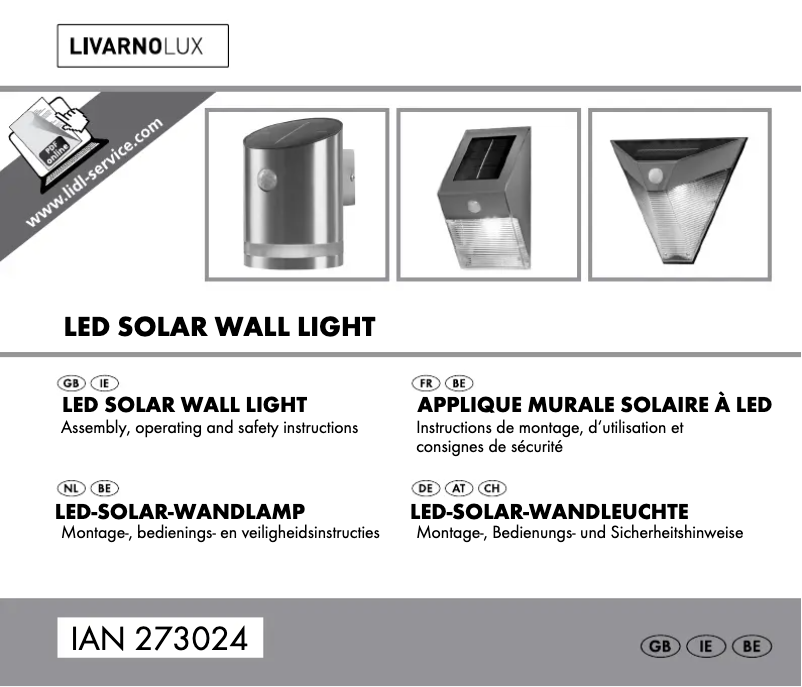 Page n°1 - Manuel utilisateur Livarno Lux IAN 273024