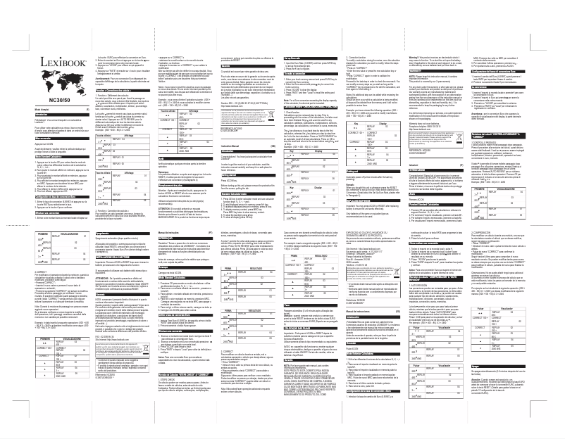 Page 1 de la notice Manuel utilisateur Lexibook NC50