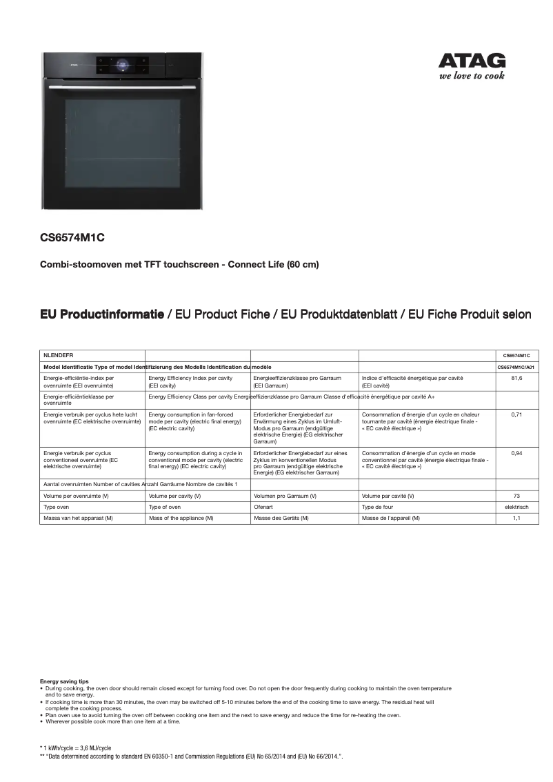 Image de la première page du manuel de l'appareil CS6574M1C