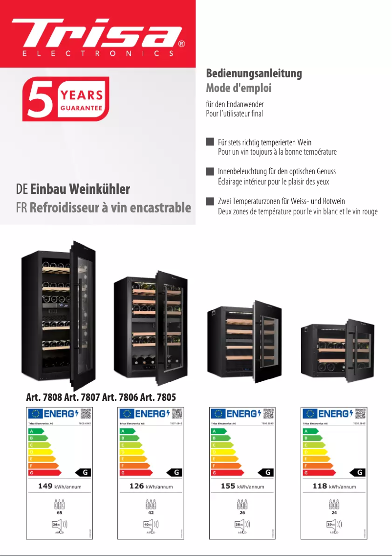 Page n°1 - Manuel utilisateur Trisa 7808