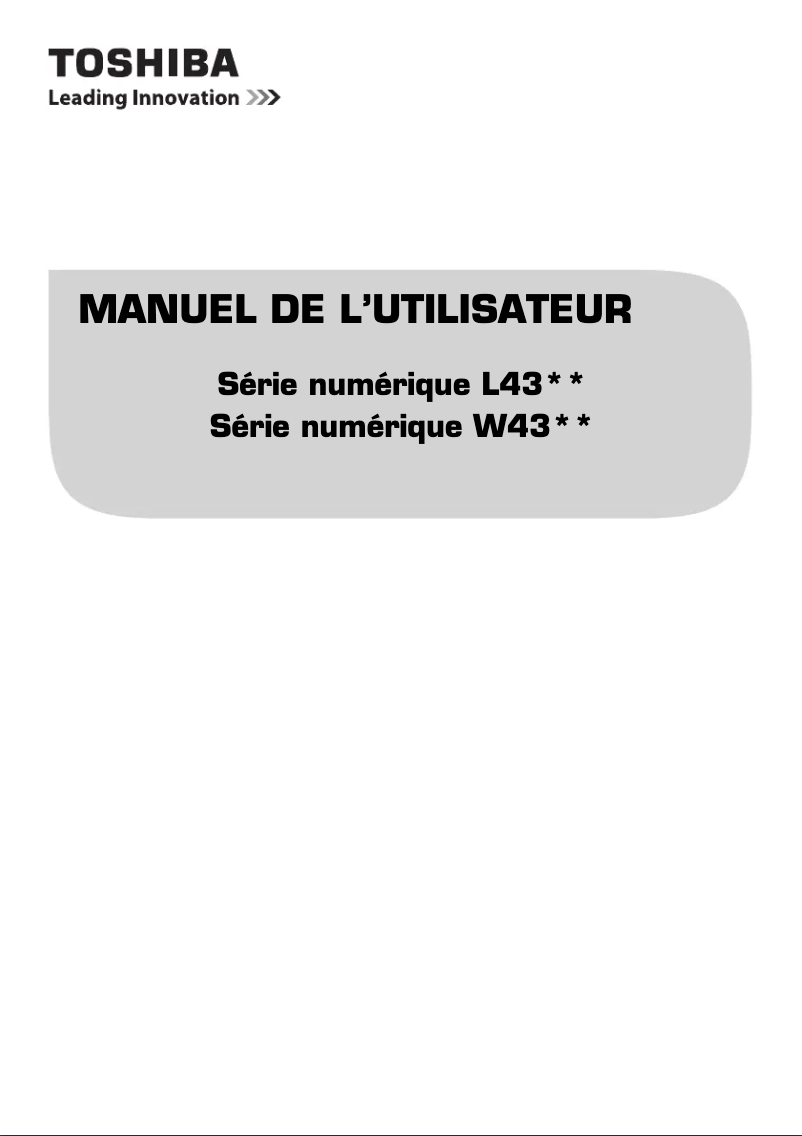 Page 1 de la notice Manuel utilisateur Toshiba 50L4363DG